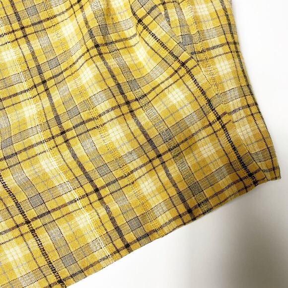 American Eagle Yellow Plaid Fall Women Crop Top XL - Picture 8 of 8
